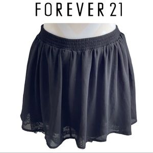 FOREVER 21 black mini skirt with lace under layer Size L SUPER CUTE!!